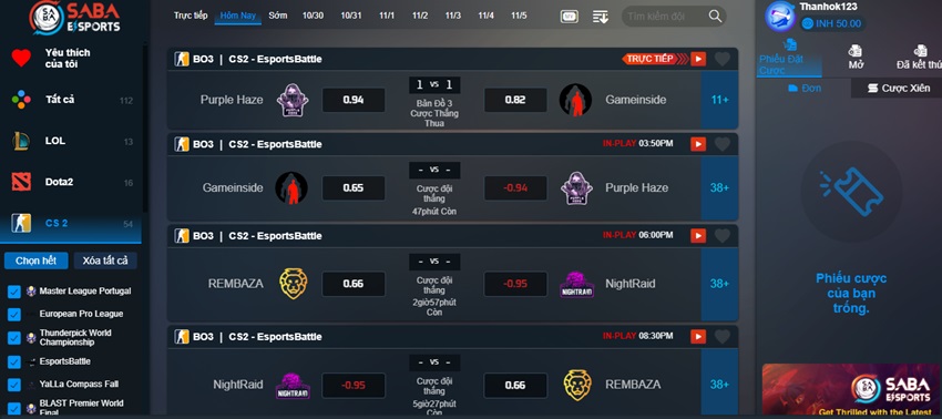 Quy dinh cuoc CS:GO 12Bet
